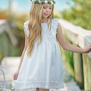 Ruffled Angel Eyelet Lace Dress size 8